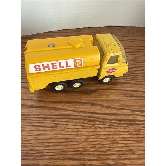 Vintage Tonka Mini Shell Tanker Fuel Delivery Truck Yellow USA  #55010 1970's. - Picture 3 of 5